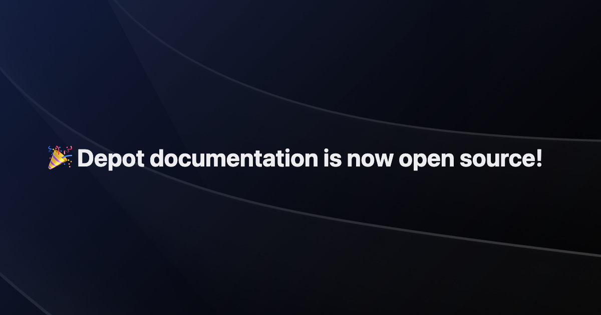 Depot documentation is now open source banner