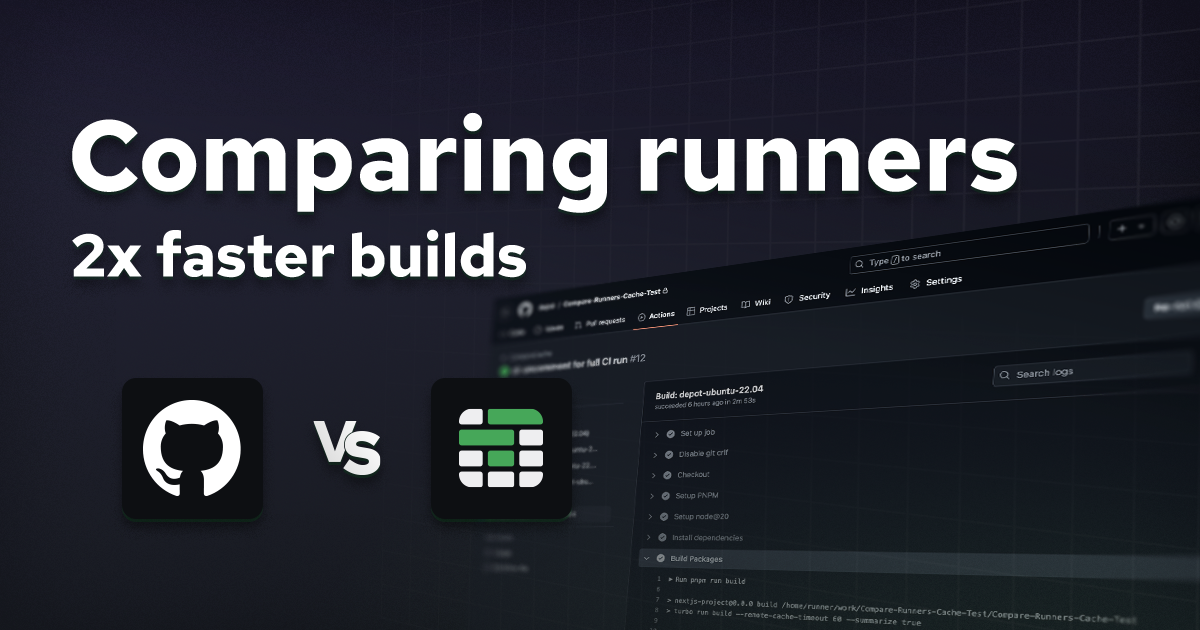 Comparing GitHub Actions and Depot runners for 2x faster builds banner