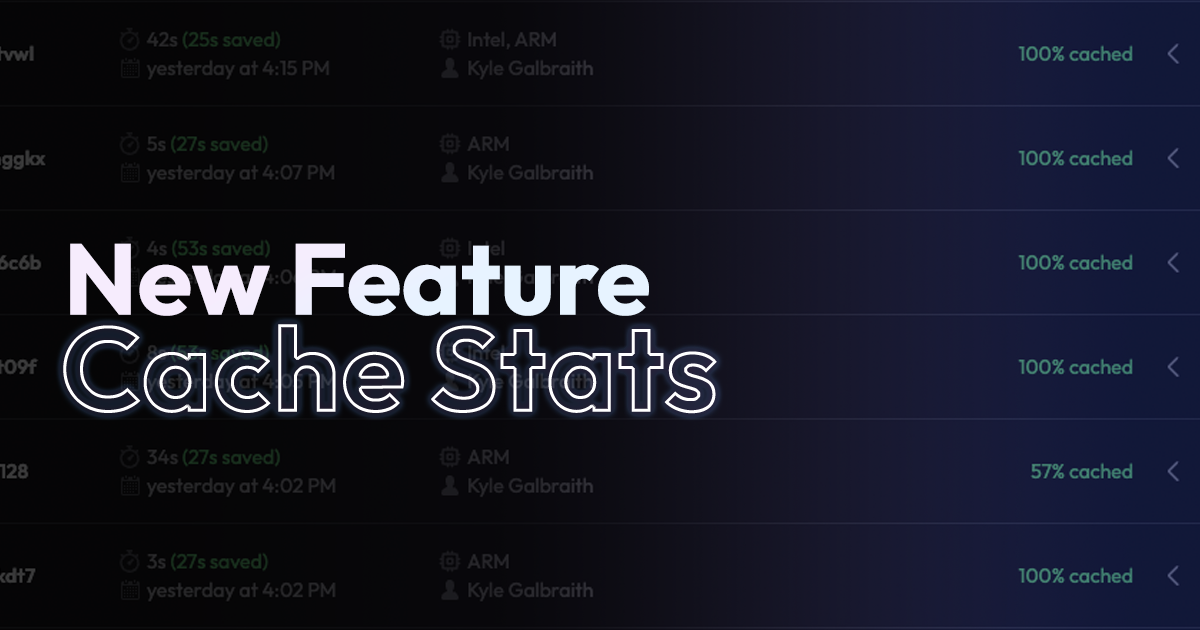 Now available: Cache statistics banner